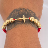 Pulsera Roja Cruz Cristo 3.25gr / Oro 18K &