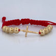 Pulsera Roja Cruz Cristo 3.25gr / Oro 18K &