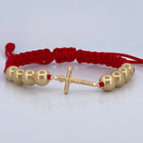 Pulsera Roja Cruz Cristo 3.25gr / Oro 18K &