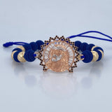 Pulsera Azul Rostro Cristo 8.55gr / Oro 18K &