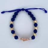 Pulsera Azul Rostro Cristo 8.55gr / Oro 18K &
