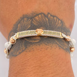 Pulsera Blanca Medusa Tribal 4.4gr / Oro 18K &