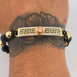 Pulsera Negra Medusa Tribal 6gr / Oro 18K &