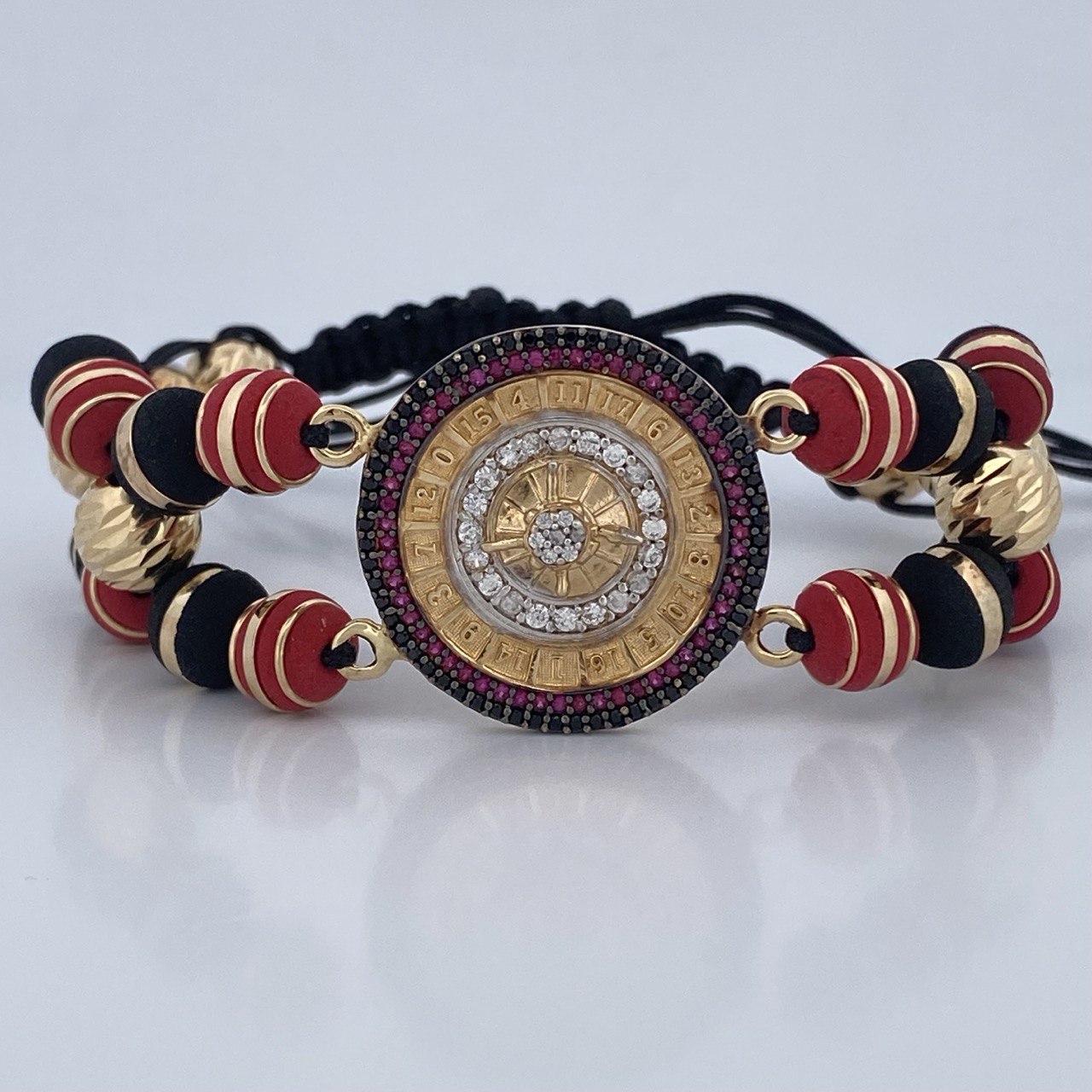 Pulsera Negra Ruleta 11.75gr / Oro 18K &