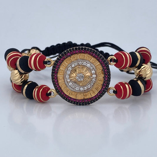 Pulsera Negra Ruleta 11.75gr / Oro 18K &