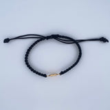 Pulsera Negra Sagrada Familia 0.6gr / Oro 18K &
