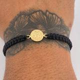 Pulsera Negra Sagrada Familia 0.6gr / Oro 18K &