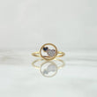 Anillo Corazones 1.55gr / T4 3/4 / Circones Blancos-Negros Dos Oros Amarillo Blanco