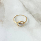 Anillo Corazones 1.55gr / T4 3/4 / Circones Blancos-Negros Dos Oros Amarillo Blanco