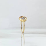 Anillo Corazones 1.55gr / T4 3/4 / Circones Blancos-Negros Dos Oros Amarillo Blanco
