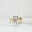 Anillo Corazon Triangulo 2.2gr / T5 3/4 / Circones Blancos  Dos Oros Amarillo Blanco