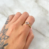 Anillo Corazon Triangulo 2.2gr / T5 3/4 / Circones Blancos  Dos Oros Amarillo Blanco