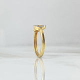 Anillo Corazon Triangulo 2.2gr / T5 3/4 / Circones Blancos  Dos Oros Amarillo Blanco