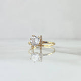 Solitario Piscis 1.65gr / T6 1/4 Anillo Circones Blancos Oro Amarillo