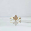 Anillo Trebol 1.6gr / T7 / Circones Blancos Oro Amarillo