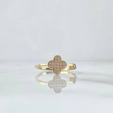 Anillo Trebol 1.6gr / T7 / Circones Blancos Oro Amarillo