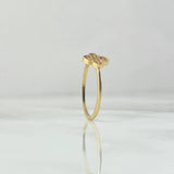 Anillo Trebol 1.6gr / T7 / Circones Blancos Oro Amarillo