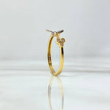Anillo Abeja 1.85gr / T5 1/2 / Circones Blancos Dos Oros Amarillo Blanco
