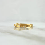 Anillo Corona De Espinas 1.55gr T6 3/4 Circones Blancos Oro Amarillo