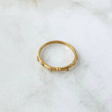 Anillo Corona De Espinas 1.55gr T6 3/4 Circones Blancos Oro Amarillo