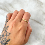 Anillo Corona De Espinas 1.55gr T6 3/4 Circones Blancos Oro Amarillo