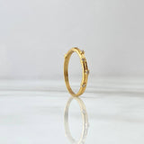 Anillo Corona De Espinas 1.55gr T6 3/4 Circones Blancos Oro Amarillo