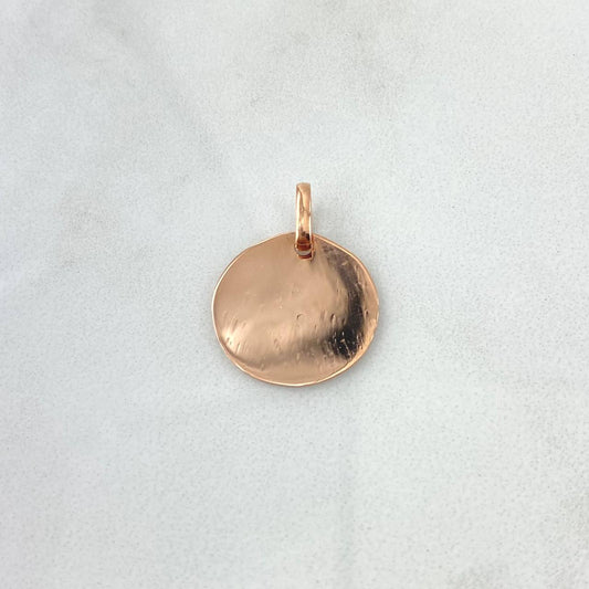 Dije Placa Circular 1.75gr / 2.3cm / Lisa Oro Rosa 18K (Oferta) ©