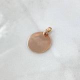 Dije Placa Circular 1.35gr / 2.2cm / Lisa Oro Rosa 18K (Oferta) ©