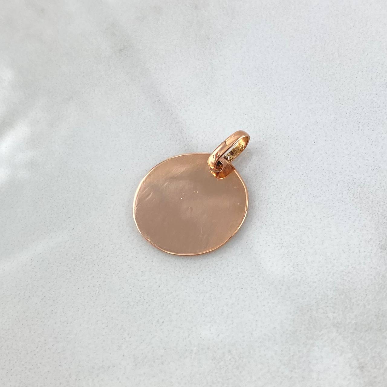 Dije Placa Circular 1.5gr / 2.2cm / Lisa Oro Rosa 18K (Oferta) ©