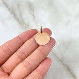 Dije Placa Circular 1.4gr / 2.2cm / Lisa Oro Rosa 18K (Oferta) ©