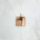 Dije Placa Cuadrado Liso 1.1gr / 2cm / 1.3mm - 1.4mm Oro Rosa © (Oferta)