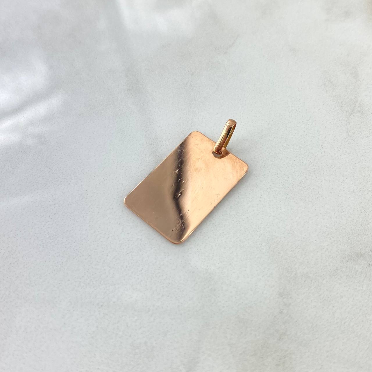 Dije Placa Rectangular 1.7gr / 1.5cm-2.7cm / Lisa Oro Rosa 18K (Oferta) ©