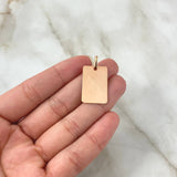 Dije Placa Rectangular 1.7gr / 1.5cm-2.7cm / Lisa Oro Rosa 18K (Oferta) ©