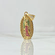 Dije Virgen Guadalupe Silueta 3.95gr / 3.3cm / Circones Blancos Verdes Fucsia Oro Amarillo 18K