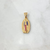 Dije Virgen Guadalupe Silueta 4gr / 3.3cm / Circones Blancos Azul Rey Fucsias Oro Amarillo 18K