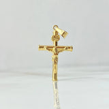 Dije Cruz Cristo 1.25gr / 3.6cm / Bastón Liso Oro Amarillo 18K