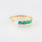 Anillo Abrazo Tretacorazon Esmeraldas 20pts 1.3gr / T6 / Oro Amarillo 18K *