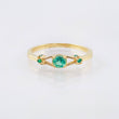 Anillo Vertices Ampliadas Esmeraldas 29pts 2gr / T7 / Oro Amarillo 18K