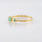 Anillo Vertices Ampliadas Esmeraldas 29pts 2gr / T7 / Oro Amarillo 18K