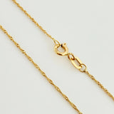 Set Cadena y Dije Singapur + Virgen Milagrosa 1.25gr / 40cm / 0.9mm Oro Amarillo 18K (Oferta)