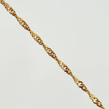 Set Cadena y Dije Singapur + Virgen Guadalupe 1.2gr / 40cm / 0.9mm Oro Amarillo 18K (Oferta)