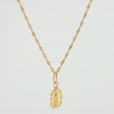 Set Cadena y Dije Singapur + Virgen Guadalupe 1.2gr / 40cm / 0.9mm Oro Amarillo 18K (Oferta)