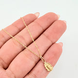 Set Cadena y Dije Singapur + Virgen Guadalupe 1.25gr / 40cm / 0.9mm Oro Amarillo 18K (Oferta)