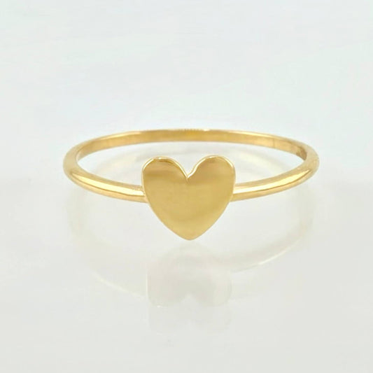 Anillo Corazon Liso 1gr / T7 / Oro Amarillo 18K