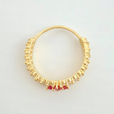 Anillo Doble Carril Flor 2.5gr / T7 / Oro Amarillo 18K *