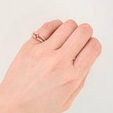 Anillo Doble Carril Flor 2.4gr / T7 / Oro Amarillo 18K