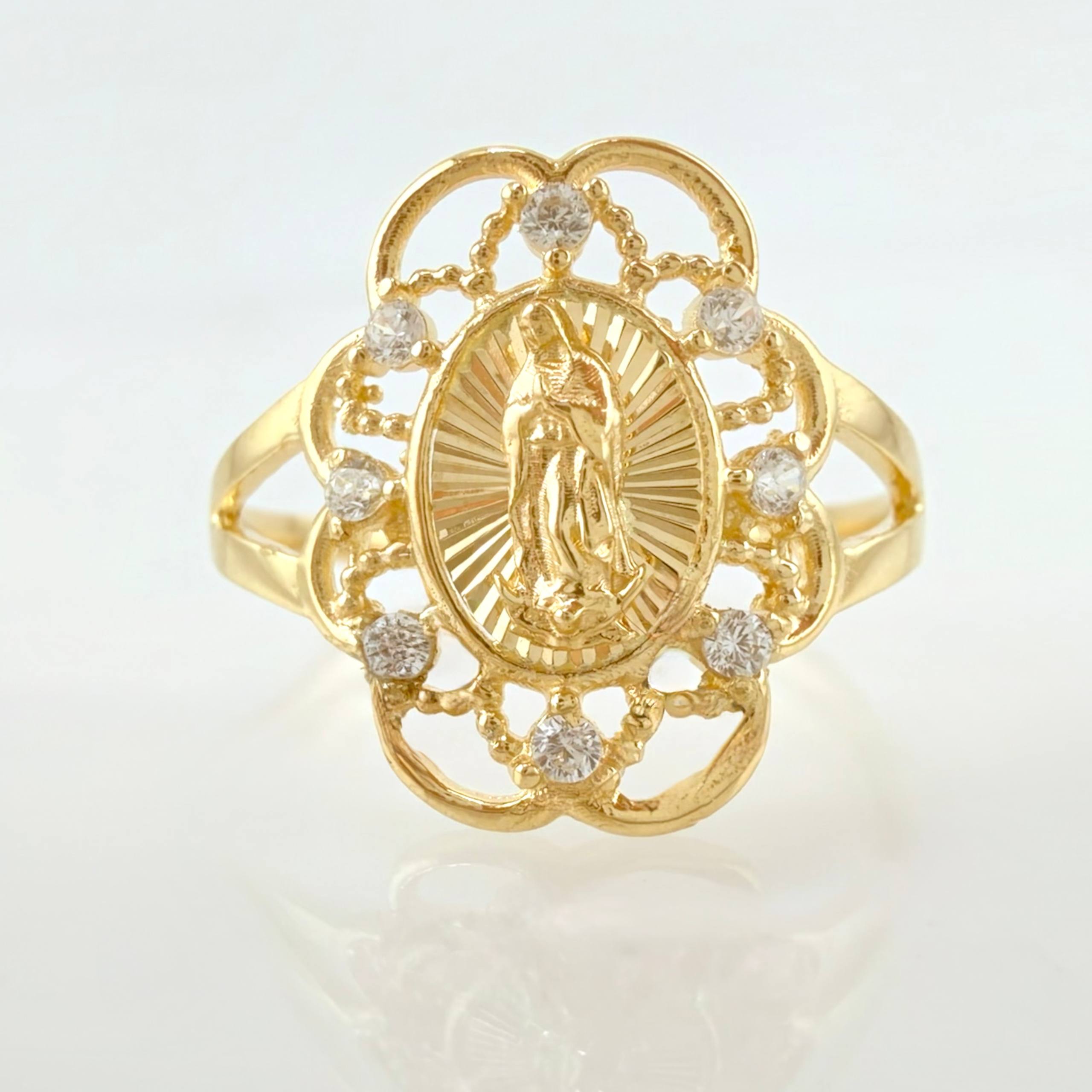 Anillo Virgen Guadalupe Bardera 2.2gr / T7 / Oro Amarillo 18K *
