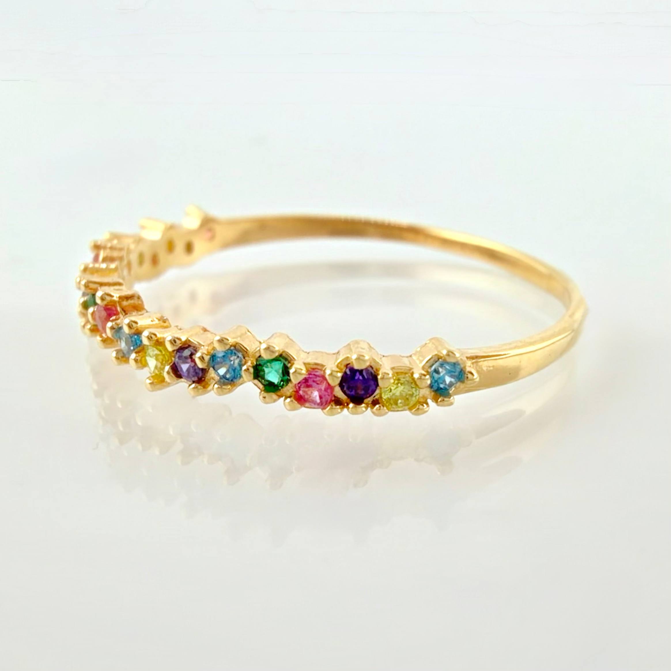 Anillo Ola Carril 1.25gr / T8 3/4 / Oro Amarillo 18K