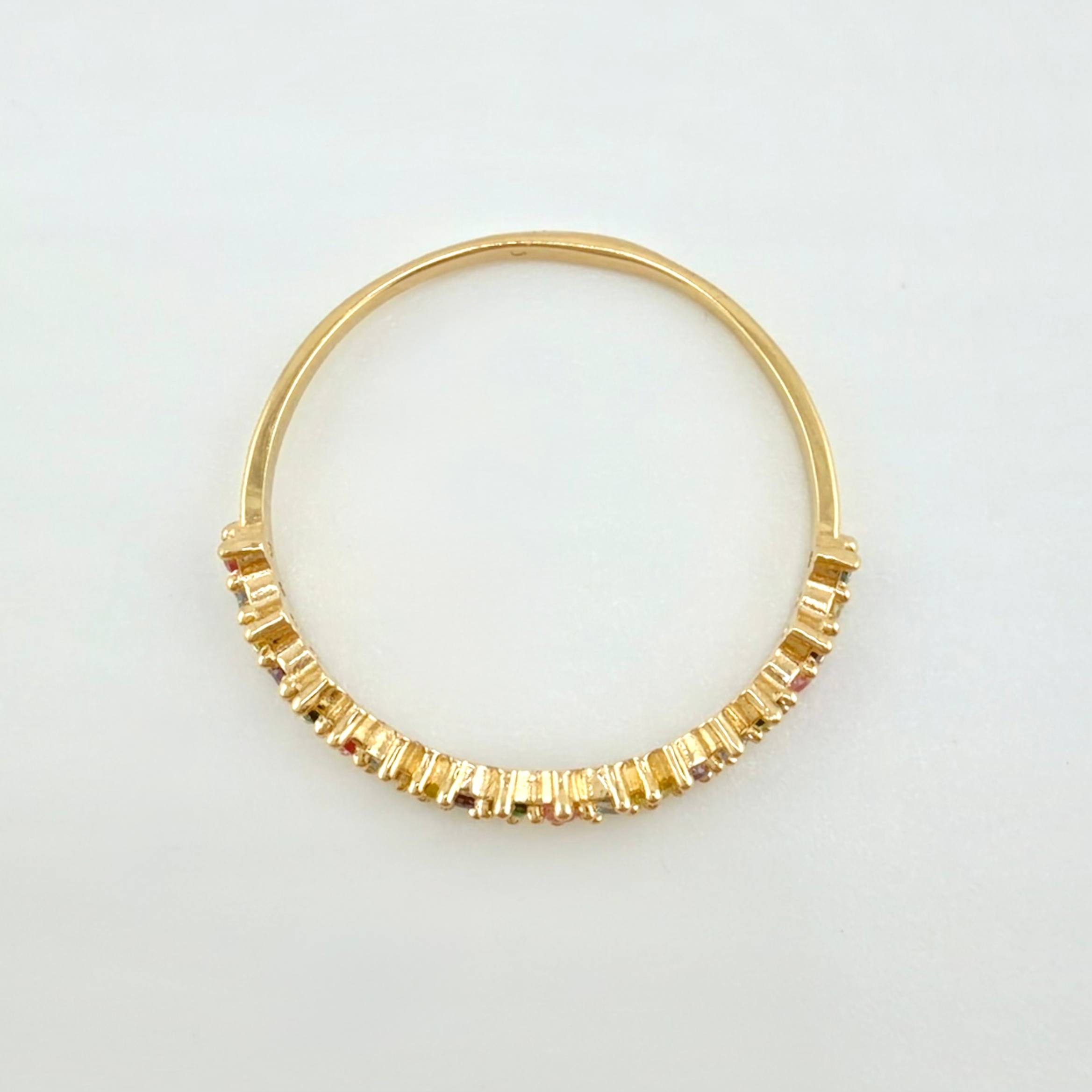 Anillo Ola Carril 1.25gr / T8 3/4 / Oro Amarillo 18K