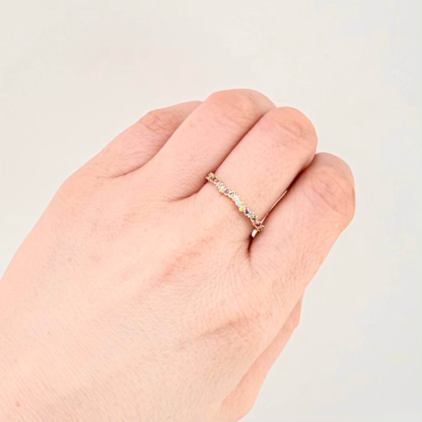 Anillo Ola Carril 1.25gr / T8 3/4 / Oro Amarillo 18K